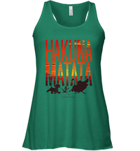 Load image into Gallery viewer, Disney Lion King Hakuna Matata Sunset Fill Trio Logo Women's Racerback Tank
