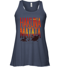 Load image into Gallery viewer, Disney Lion King Hakuna Matata Sunset Fill Trio Logo Women's Racerback Tank
