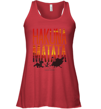 Load image into Gallery viewer, Disney Lion King Hakuna Matata Sunset Fill Trio Logo Women's Racerback Tank

