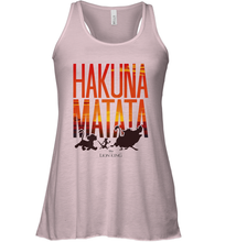 Load image into Gallery viewer, Disney Lion King Hakuna Matata Sunset Fill Trio Logo Women's Racerback Tank
