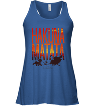 Load image into Gallery viewer, Disney Lion King Hakuna Matata Sunset Fill Trio Logo Women's Racerback Tank
