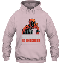 Load image into Gallery viewer, Marvel Deadpool SHHH No One Cares Whisper Hooded Sweatshirt
