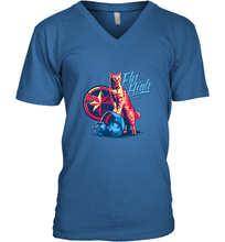 Load image into Gallery viewer, Marvel Captain Marvel Fly High Goose Cat Men's V-Neck
