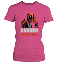 Load image into Gallery viewer, Marvel Deadpool SHHH No One Cares Whisper Women's T-Shirt
