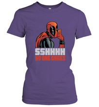 Load image into Gallery viewer, Marvel Deadpool SHHH No One Cares Whisper Women's T-Shirt
