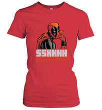 Load image into Gallery viewer, Marvel Deadpool SHHH No One Cares Whisper Women's T-Shirt
