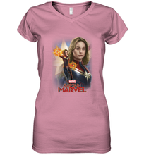 Load image into Gallery viewer, Marvel Captain Marvel Powers Portrait Women's V-Neck T-Shirt
