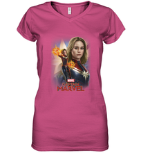 Load image into Gallery viewer, Marvel Captain Marvel Powers Portrait Women's V-Neck T-Shirt
