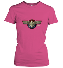 Load image into Gallery viewer, Marvel Captain Marvel Movie Chest Symbol Women's T-Shirt

