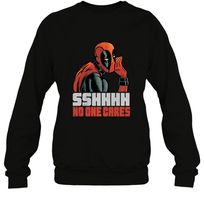 Load image into Gallery viewer, Marvel Deadpool SHHH No One Cares Whisper Crewneck Sweatshirt
