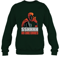 Load image into Gallery viewer, Marvel Deadpool SHHH No One Cares Whisper Crewneck Sweatshirt
