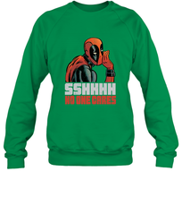 Load image into Gallery viewer, Marvel Deadpool SHHH No One Cares Whisper Crewneck Sweatshirt
