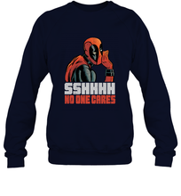Load image into Gallery viewer, Marvel Deadpool SHHH No One Cares Whisper Crewneck Sweatshirt
