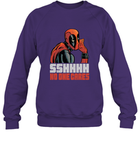 Load image into Gallery viewer, Marvel Deadpool SHHH No One Cares Whisper Crewneck Sweatshirt
