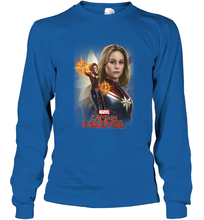 Load image into Gallery viewer, Marvel Captain Marvel Powers Portrait Long Sleeve T-Shirt
