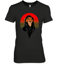 Load image into Gallery viewer, Disney Lion King Retro Scar Striped Portrait Women's Premium T-Shirt
