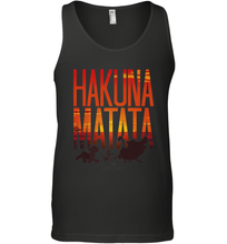 Load image into Gallery viewer, Disney Lion King Hakuna Matata Sunset Fill Trio Logo Men's Tank Top

