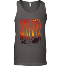 Load image into Gallery viewer, Disney Lion King Hakuna Matata Sunset Fill Trio Logo Men's Tank Top
