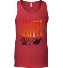 Load image into Gallery viewer, Disney Lion King Hakuna Matata Sunset Fill Trio Logo Men's Tank Top
