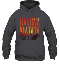 Load image into Gallery viewer, Disney Lion King Hakuna Matata Sunset Fill Trio Logo Hooded Sweatshirt
