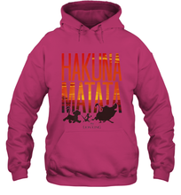 Load image into Gallery viewer, Disney Lion King Hakuna Matata Sunset Fill Trio Logo Hooded Sweatshirt
