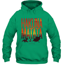 Load image into Gallery viewer, Disney Lion King Hakuna Matata Sunset Fill Trio Logo Hooded Sweatshirt

