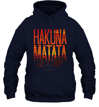 Load image into Gallery viewer, Disney Lion King Hakuna Matata Sunset Fill Trio Logo Hooded Sweatshirt

