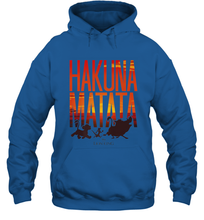 Load image into Gallery viewer, Disney Lion King Hakuna Matata Sunset Fill Trio Logo Hooded Sweatshirt
