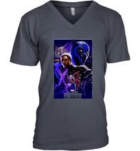 Load image into Gallery viewer, Marvel Black Panther Movie Wakanda Purple Poster Men's V-Neck

