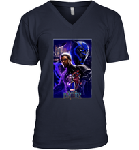 Load image into Gallery viewer, Marvel Black Panther Movie Wakanda Purple Poster Men's V-Neck

