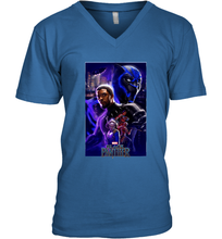 Load image into Gallery viewer, Marvel Black Panther Movie Wakanda Purple Poster Men's V-Neck
