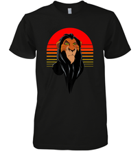 Load image into Gallery viewer, Disney Lion King Retro Scar Striped Portrait Men's Premium T-Shirt
