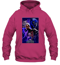 Load image into Gallery viewer, Marvel Black Panther Movie Wakanda Purple Poster Hooded Sweatshirt
