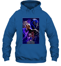 Load image into Gallery viewer, Marvel Black Panther Movie Wakanda Purple Poster Hooded Sweatshirt
