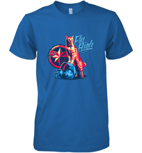 Load image into Gallery viewer, Marvel Captain Marvel Fly High Goose Cat Men's Premium T-Shirt

