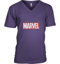 Load image into Gallery viewer, Marvel Classic Distressed Logo Men's V-Neck
