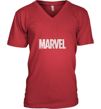 Load image into Gallery viewer, Marvel Classic Distressed Logo Men's V-Neck
