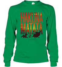 Load image into Gallery viewer, Disney Lion King Hakuna Matata Sunset Fill Trio Logo Long Sleeve T-Shirt
