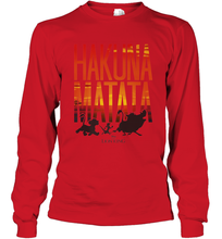 Load image into Gallery viewer, Disney Lion King Hakuna Matata Sunset Fill Trio Logo Long Sleeve T-Shirt
