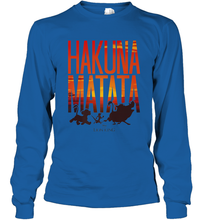 Load image into Gallery viewer, Disney Lion King Hakuna Matata Sunset Fill Trio Logo Long Sleeve T-Shirt
