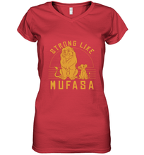 Load image into Gallery viewer, Disney Lion King Simba Strong Like Mufasa Women's V-Neck T-Shirt
