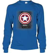 Load image into Gallery viewer, Marvel Gamerverse Captain America Symbol Hexagon Background Long Sleeve T-Shirt
