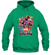 Load image into Gallery viewer, Marvel Rising Secret Warriors Hero Action Pose Collage Hooded Sweatshirt
