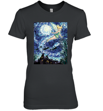 Load image into Gallery viewer, Disney Peter Pan Tinker Bell Starry Night Portrait Women's Premium T-Shirt
