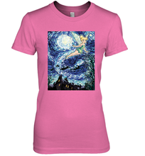 Load image into Gallery viewer, Disney Peter Pan Tinker Bell Starry Night Portrait Women's Premium T-Shirt
