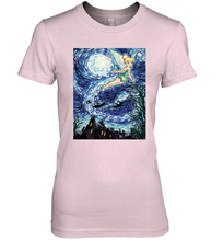 Load image into Gallery viewer, Disney Peter Pan Tinker Bell Starry Night Portrait Women's Premium T-Shirt
