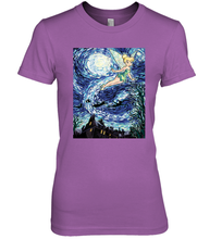 Load image into Gallery viewer, Disney Peter Pan Tinker Bell Starry Night Portrait Women's Premium T-Shirt
