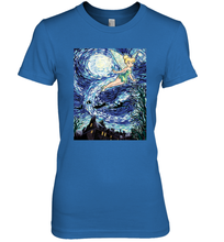 Load image into Gallery viewer, Disney Peter Pan Tinker Bell Starry Night Portrait Women's Premium T-Shirt
