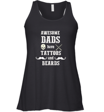 Load image into Gallery viewer, Awesome dads have tattoo and beards Happy Father's day Women's Racerback Tank
