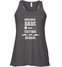 Load image into Gallery viewer, Awesome dads have tattoo and beards Happy Father's day Women's Racerback Tank

